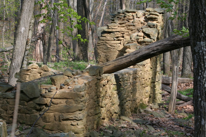 A section of rock wall that was once part of the Pocosin Mission Church/Schoolhouse.