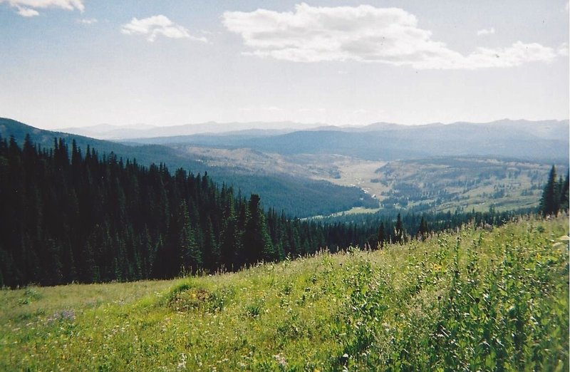 West of Fawn Pass, you'll get great views of the Gallatin River drainage and the Madison Range beyond.