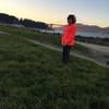 Enjoying Chrissy Field and the Golden Gate Bridge.