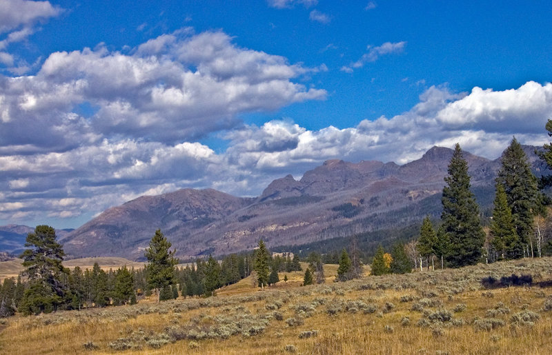 Peaks in Slough Creek to the north of Yellowstone Park with permission ...