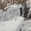 Dark Hollow Falls, frozen over in the winter.