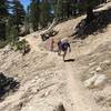 Heading up the switchbacks on Waterman Mountain