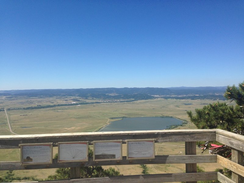 View of the town of Sturgis and the northern Black Hills from the viewing platform ~1000ft above the plains.