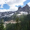 The view of Liberty Bell Mountain and surrounding mountains from Washington Pass observation point is simply stunning.
