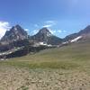 The Grand Teton, Middle Teton and the South Teton (from left to right) from the top of Hurricane Pass.