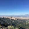 View from summit of Kennecott copper mine and Salt Lake City beyond.