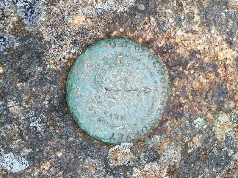 Geological marker at the summit.