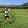 My wife as we passed under the Natchez Trace on the Garrison Creek Loop. This was one of her first hikes.