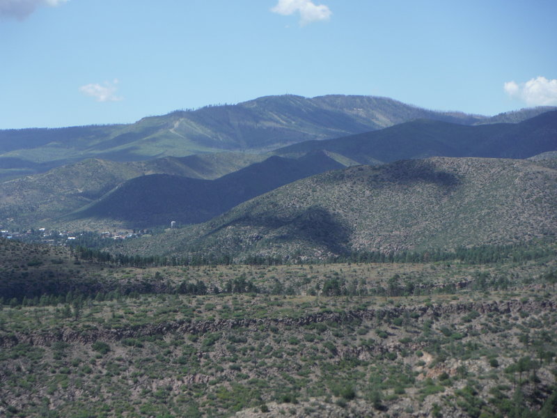 View of Pajarito Mountain looking west from the summit of Guaje Mountain
