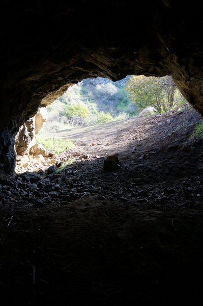 Looking out of the Bronson Caves in Griffith Park.