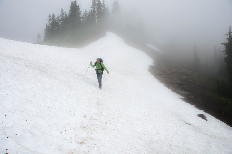 Even in Mid-July, this section of the PCT can be nearly impassable due to snow.