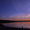 A sunset and sundog over Lake Crabtree.