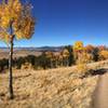 Beautiful fall day on the Colorado Trail heading southwest from Kenosha Pass.