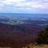 View from a rocky outcropping showing Shenandoah Valley and Luray.