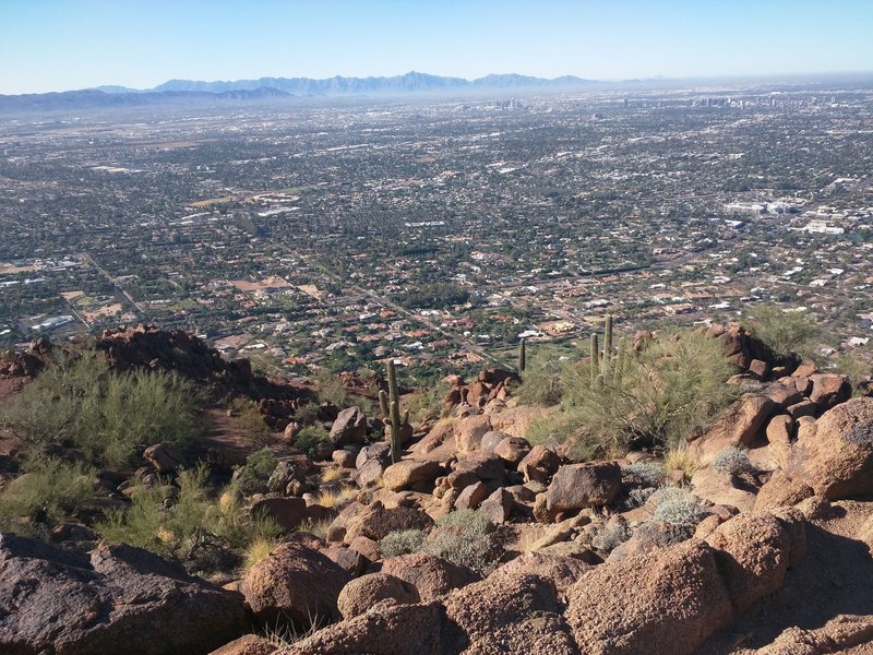 Ascending the Cholla Trail to the summit of Camelback Mountain, Phoenix, AZ