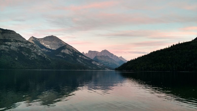 Waterton Lake offers a gorgeous treat after a long day of adventuring.