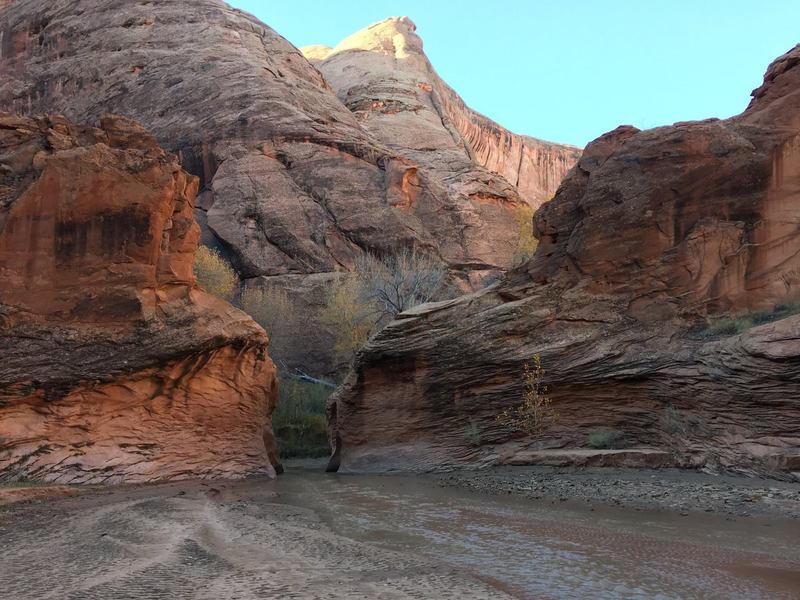 Remains of a former arch along Coyote Gulch.