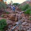 The steep, rocky trail up Camelback Mountain.