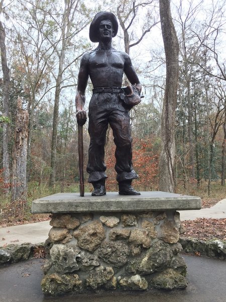 The CCC Worker Statue commemorates the hard work of those who built much of the area's infrastructure.