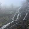 The upper portion of Crabtree Falls is especially serene during a foggy day.