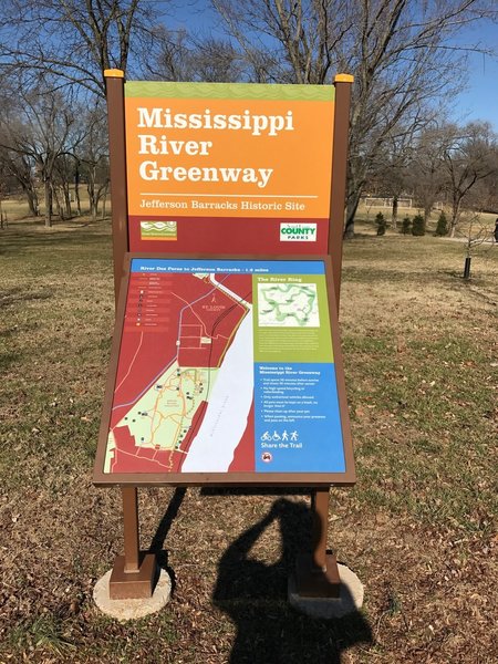 An informative kiosk lives near the entrance to the Mississippi River ...