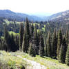 Get ready for a beautiful view of the Rapid Creek drainage from the pass below Boulder Mountain.
