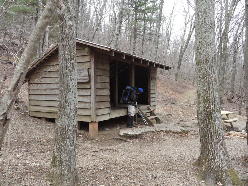 Cow Camp Gap Shelter makes a great place to rest after a day of hiking.