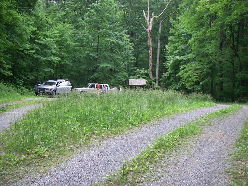 There's ample parking at the North Creek parking access to the Apple Orchard Falls Trail.