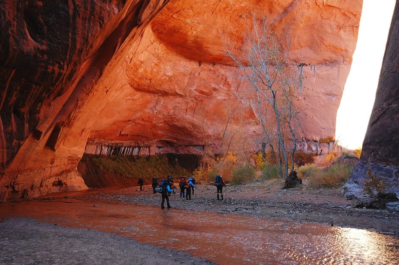 The wash and canyon walls are truly captivating near Jacob Hamblin Arch.