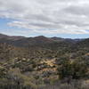 Look east from the trail for picturesque views of Joshua Tree National Park.