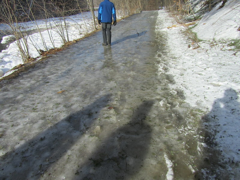 The trail can get just a little icy in the winter!