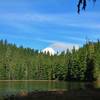 Upper Twin Lakes provides a peek-a-boo view of Mt. Hood on a clear day.