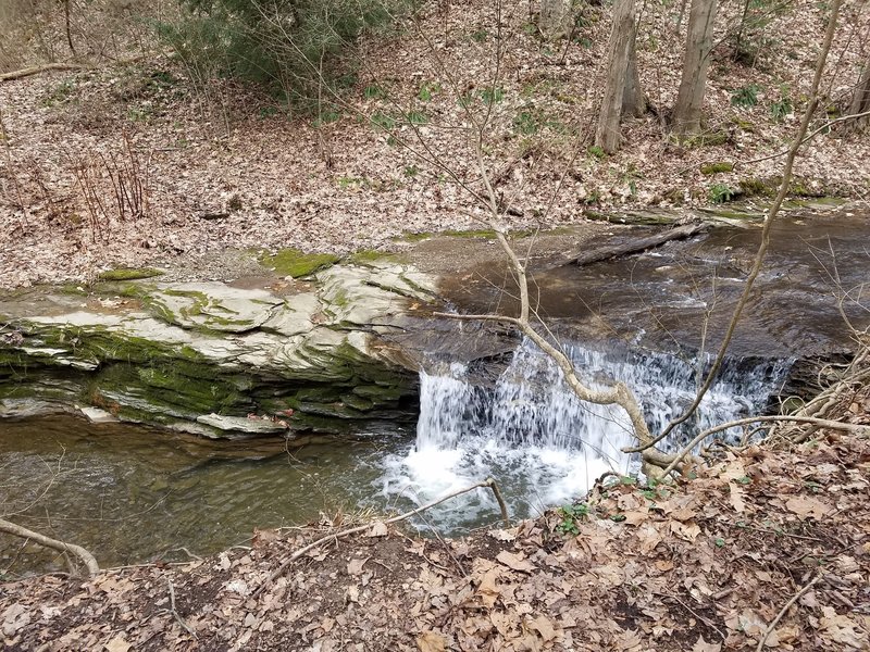 Meeks Run Waterfall provides a beautiful soundtrack to your time on the Meeks Run Trail.