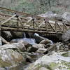 A sturdy wooden bridge aids your passage over Jacobs Fork.