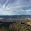 View from the top near the KROQ antenna, looking southwest at Griffith Park with Downtown LA off to the left.