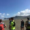 Waiting for the start gun at Lion Rock, look down Piha Beach for an awesome view.