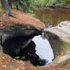 This is an example of a pothole or "kettle" on the bank of the Kettle River along the Hell's Gate Trail.