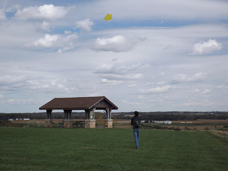 Enjoy the opportunity for a little kite flying at the Twin Creek High View Shelter.