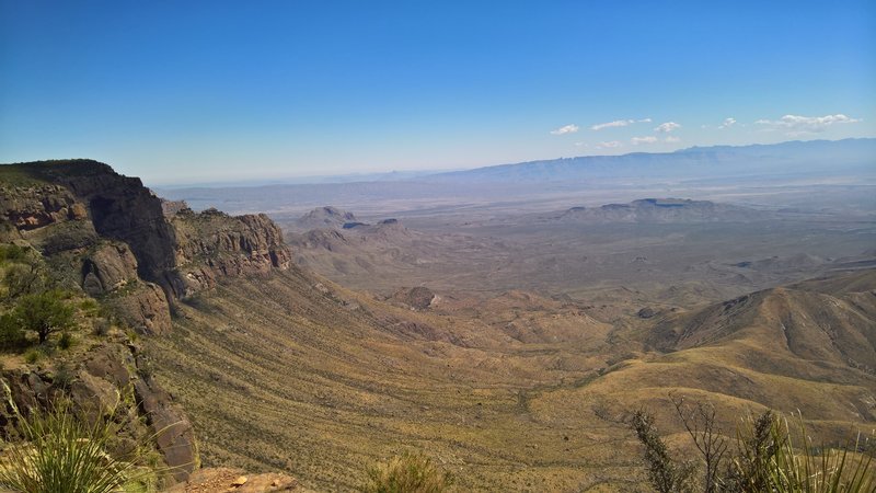 Great views from the rim look back toward Boquillas and Sierra del Carmen.