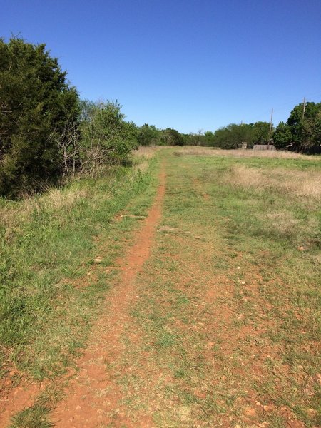 The trail looks like this as it goes behind a nearby neighborhood.