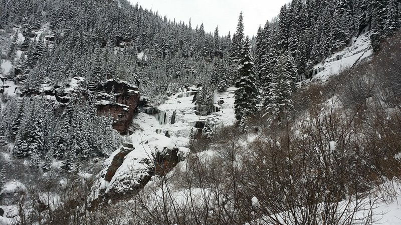 Bear Creek Falls takes on a new beauty in the wintertime.
