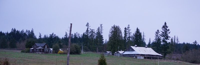 The Clear Creek Trail passes near a rustic farmhouse and barn along its ...