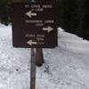 If traveling up the fire road, take a right here to stay on Deadhorse Creek Loop.