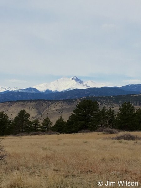 Long's Peak and Mt. Meeker command the skyline from Rabbit Mountain.