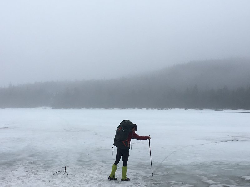 Frozen Lonesome Lake on April 22, 2017.
