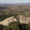 Split rock along Mt. Woodson Trail and the view north.