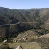 San Pasqual Valley Road snakes through San Pasqual Canyon above the San Dieguito river bed.