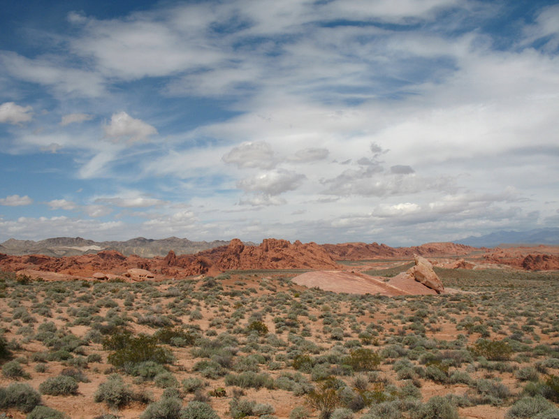 The view southwest from the Fire Wave Trail at Valley of Fire.