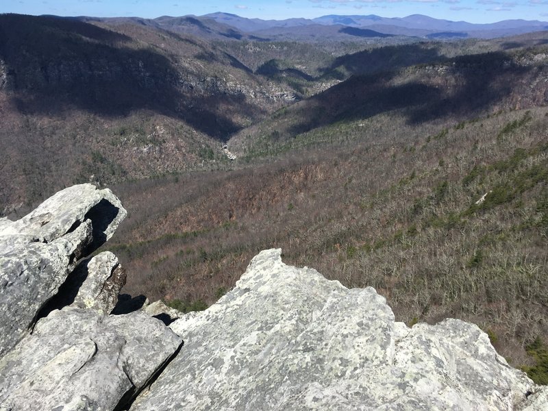 Enjoy a great view of Linville Gorge from Hawksbill Overlook.