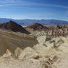 A 120 degree panorama (centered west) can be enjoyed at the east end of the Golden Canyon Trail.